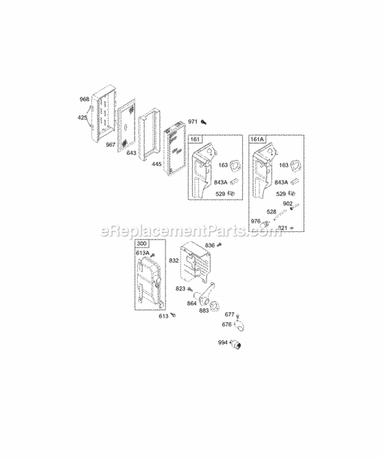 Air Cleaner Group Muffler Diagram and Parts List for 135432-0120-02  Briggs and Stratton Engine